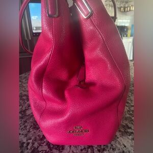Coach Vibrant Pink Leather Shoulder Bag